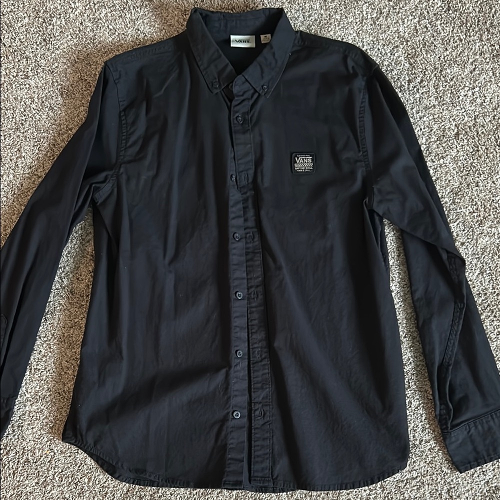 Vans Medium Black Casual Button Down Shirt